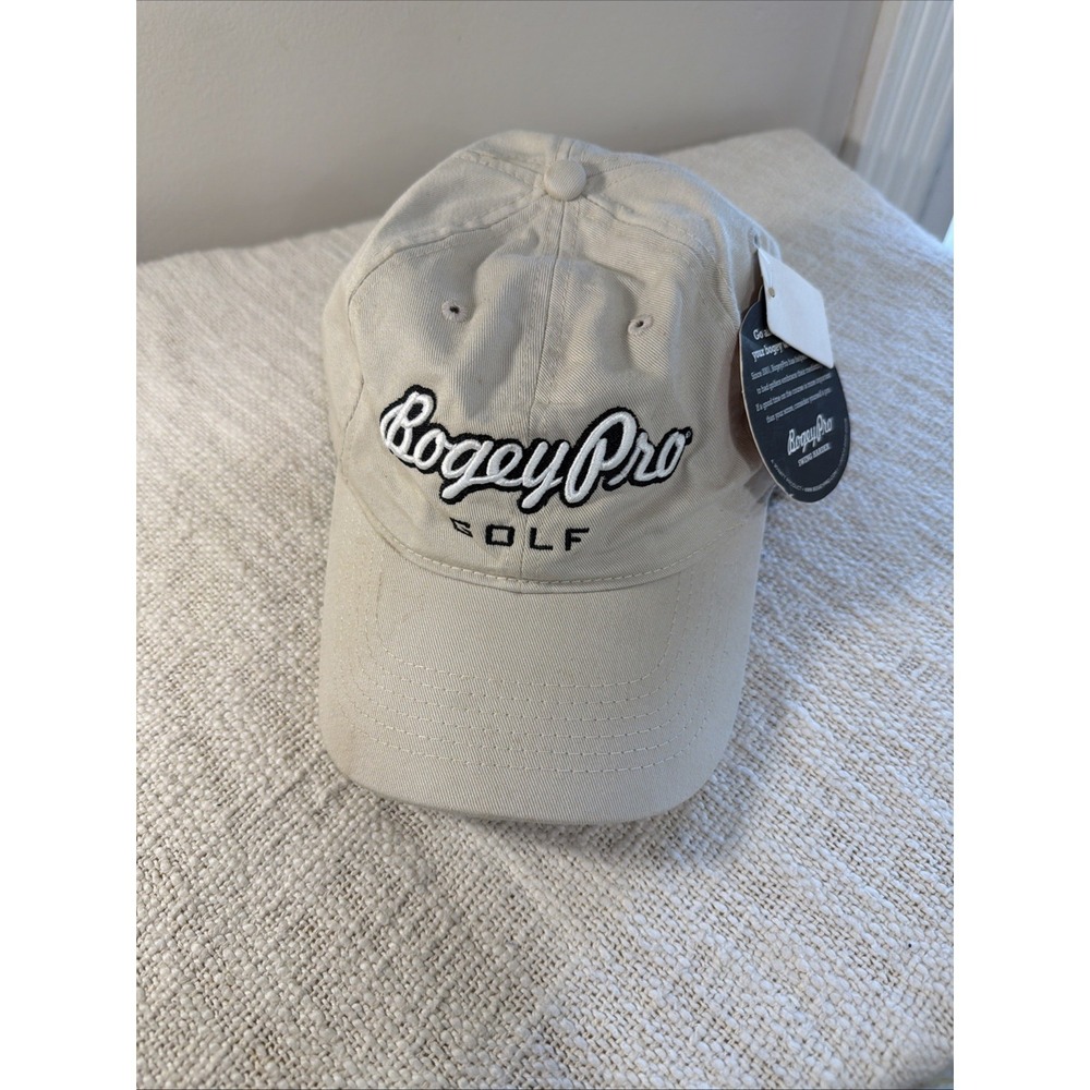 Bogey Pro Legendary Headwear Adjustable Back Baseball Hat White One Size